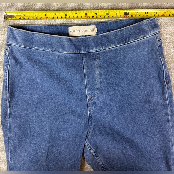 Soft Surroundings Denim Pull on Slim Leg Jeans Blue Size PM Petite Medium - Picture 5 of 6